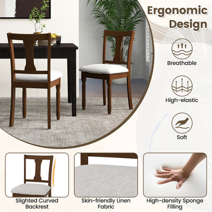 Kitchen Dining Chair With Linen Fabric And Storage Space